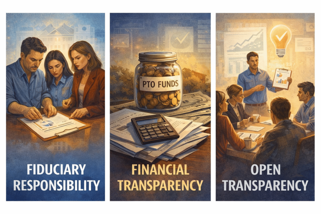 PTO and PTSO Board leadership transparency financial